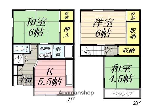 神奈川県綾瀬市 2階建 築56年(3K)の間取り写真