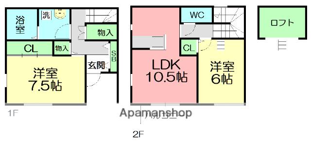 ラパンセレッソⅠ(2LDK/1階)の間取り写真