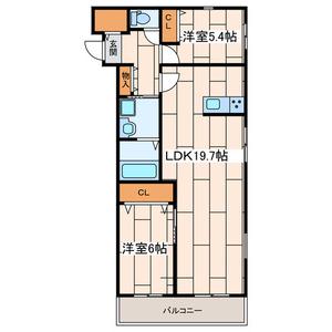 グリーングレイス(2LDK/3階)の間取り写真