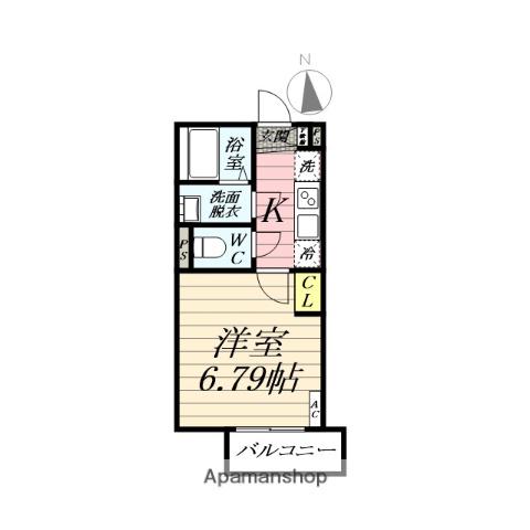 カインドネス本厚木ガーデンⅡ(1K/3階)の間取り写真