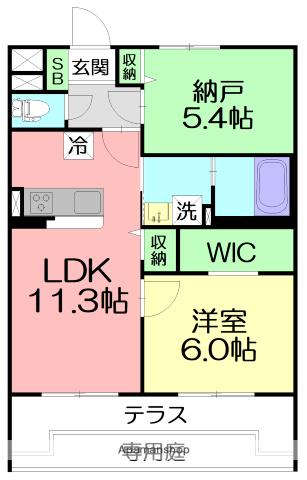 平塚市山下小嶋様計画 B棟(1SLDK/1階)の間取り写真