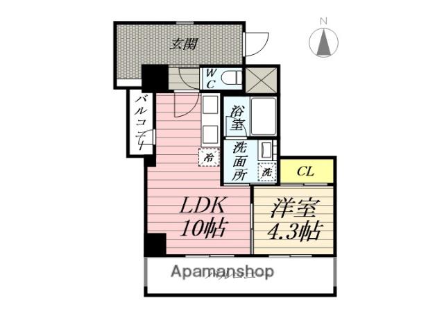 GRANDREVE茅ヶ崎幸町(1LDK/4階)の間取り写真