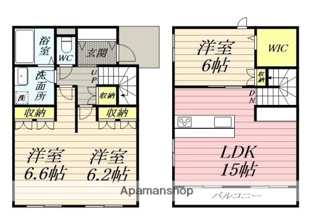 東海道本線 藤沢駅 徒歩24分 2階建 築4年(3LDK)の間取り写真