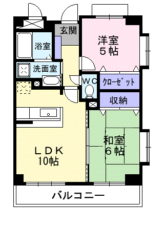 リバーサイド城南(2LDK/3階)の間取り写真