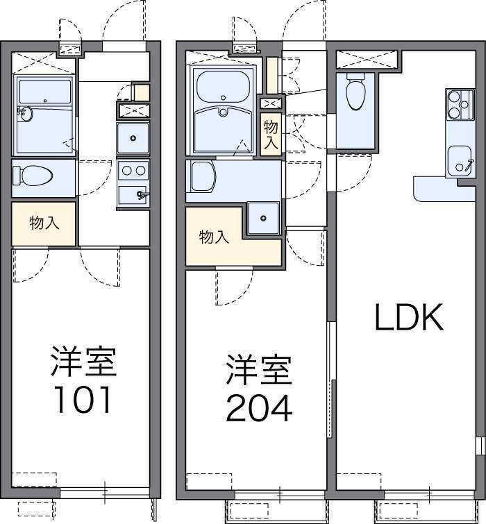 レオパレスすぷりんぐ(1K/1階)の間取り写真