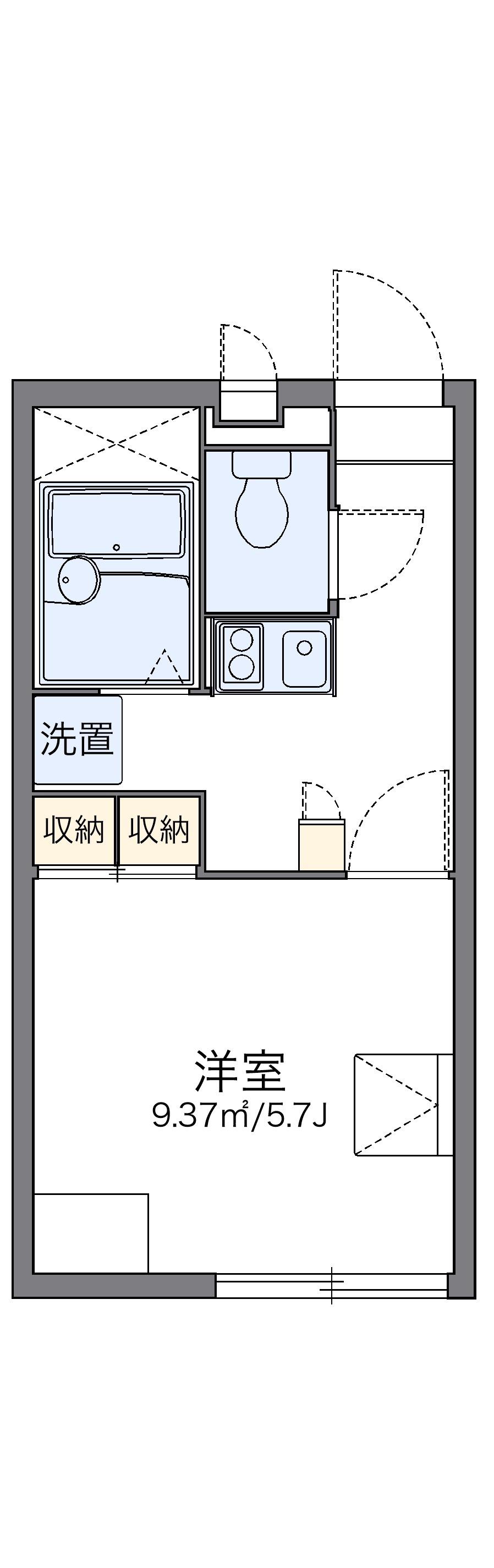 レオパレス葛城(1K/1階)の間取り写真