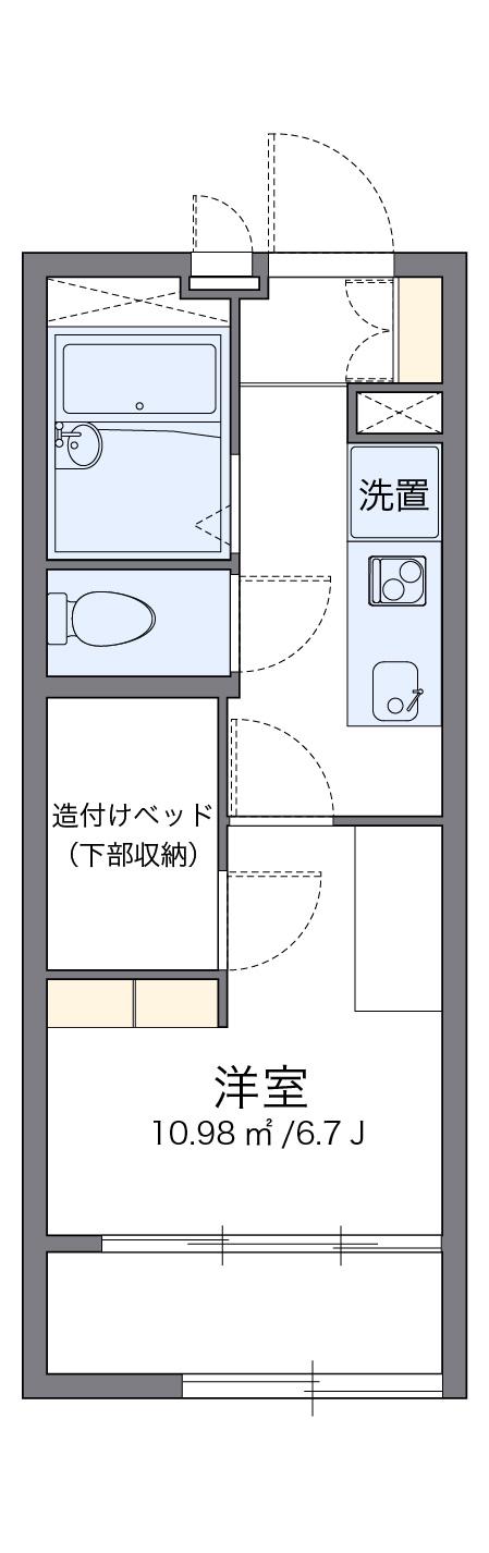 レオパレスアルファヒルズⅡ(1K/1階)の間取り写真