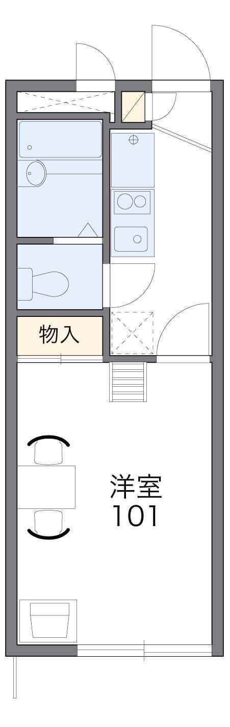 レオパレスウエストアイ(1K/1階)の間取り写真