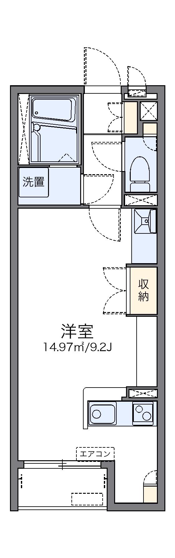 レオネクストアヴェンティーノ(ワンルーム/2階)の間取り写真