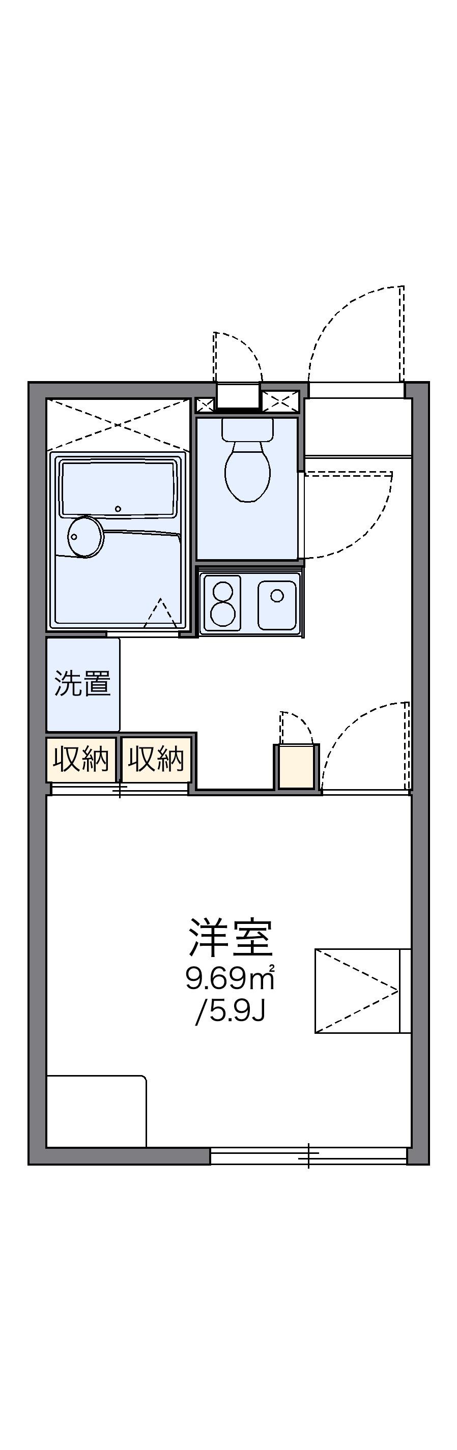 レオパレスぎぷふぇる(1K/2階)の間取り写真