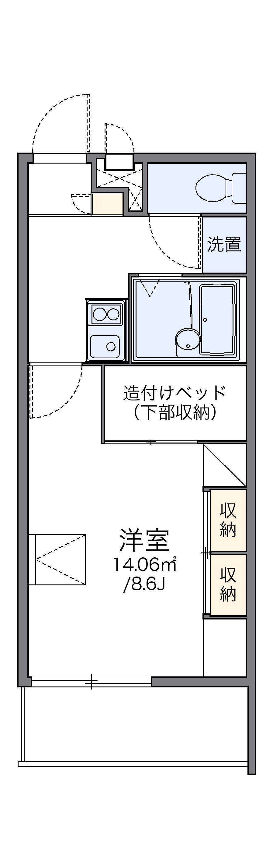 レオパレスPOEM(1K/2階)の間取り写真