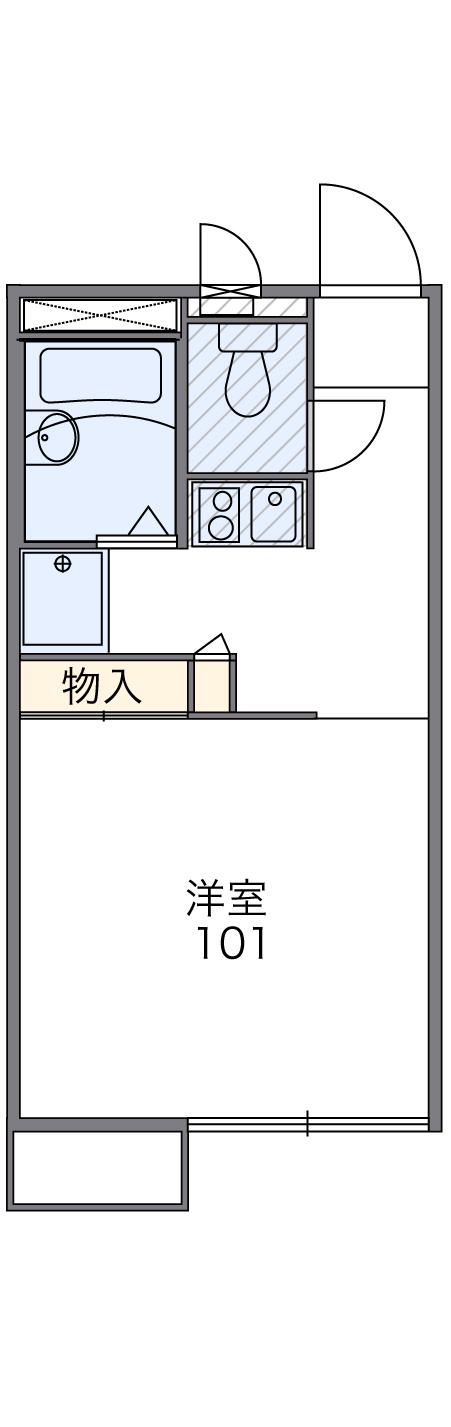 レオパレスマルティ(1K/1階)の間取り写真
