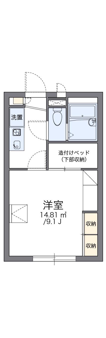 レオパレスプレシオ21B(1K/1階)の間取り写真