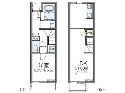 レオネクストフォレスタ 湘南(1LDK/1階)の間取り写真
