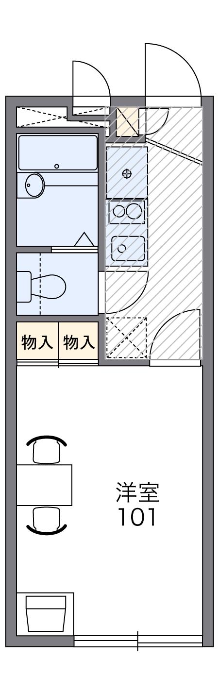 レオパレスファレノプチス(1K/2階)の間取り写真