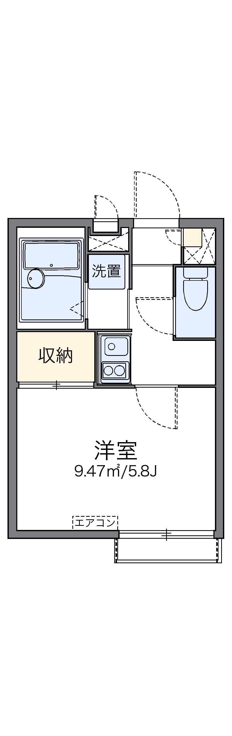 レオパレスメゾン ド ツルマ(1K/2階)の間取り写真