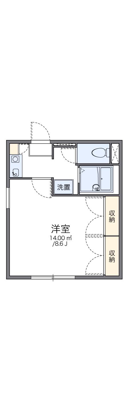 レオパレスメローネⅡ(1K/1階)の間取り写真