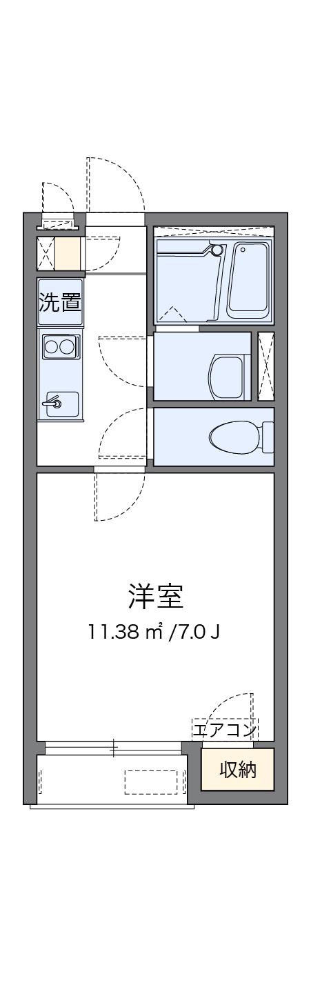 レオネクストパレス湘南菱沼Ⅱ(1K/2階)の間取り写真