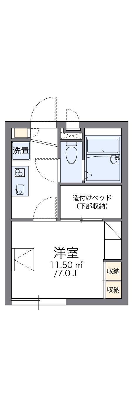 レオパレスウエストコート(1K/1階)の間取り写真