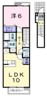 クレストパークコート(1LDK/2階)の間取り写真