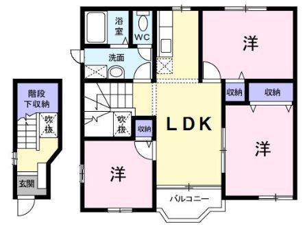 ア・ラ・モードⅡ(3LDK/2階)の間取り写真
