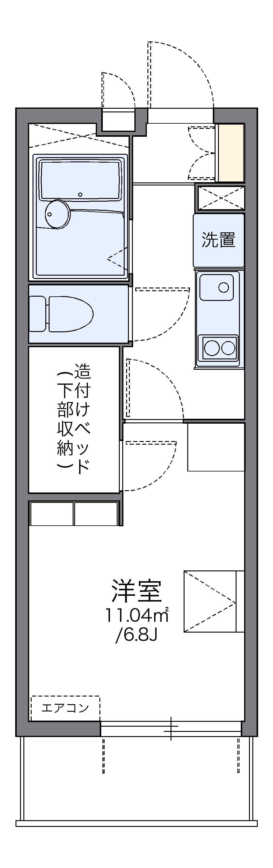 レオパレスネスト Ⅱ(1K/3階)の間取り写真