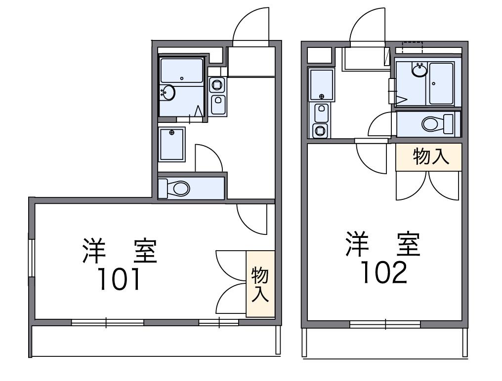 レオパレスジュネス茅ヶ崎(1K/3階)の間取り写真