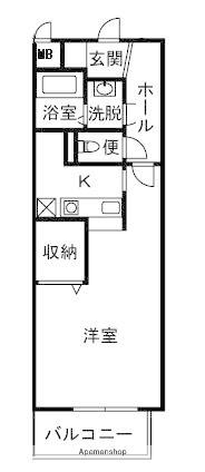 ヴィラ ペンディーオ(ワンルーム/1階)の間取り写真