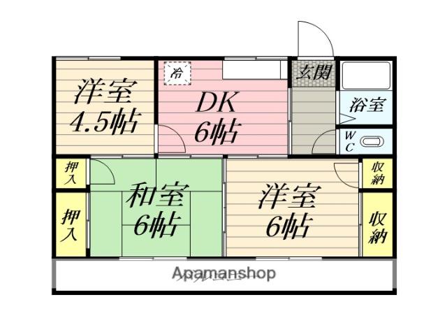 山本ハイツ(3DK/2階)の間取り写真