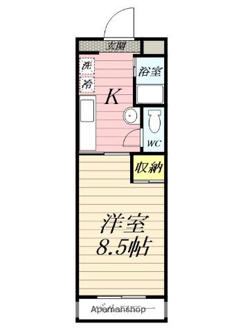 ベーネパラッツオアキ(1K/2階)の間取り写真