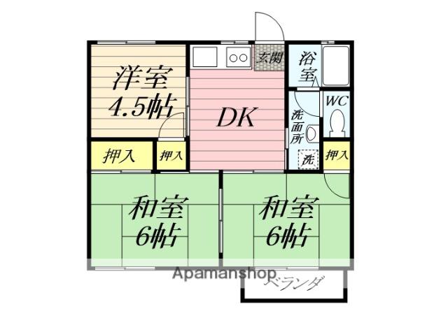 コーポかとうA(3DK/2階)の間取り写真
