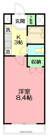 エクセルI(1K/4階)の間取り写真