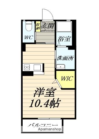 エトワールA(ワンルーム/2階)の間取り写真