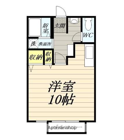 フローラ(ワンルーム/2階)の間取り写真