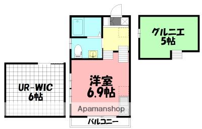 プリオーレ湘南(1K/2階)の間取り写真