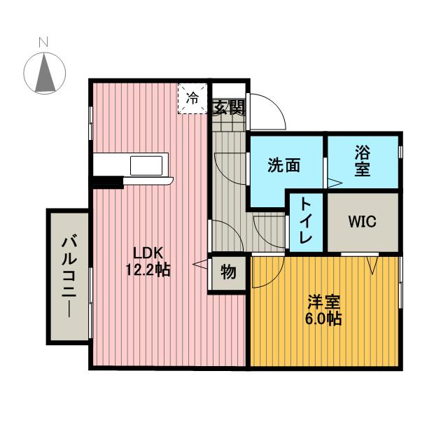 エスペランサA(1LDK/2階)の間取り写真