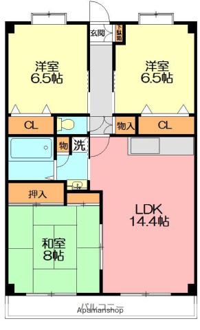 コルビュジェ湘南台(3LDK/2階)の間取り写真