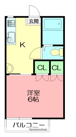 湘南台グリーンハイツ(1K/1階)の間取り写真