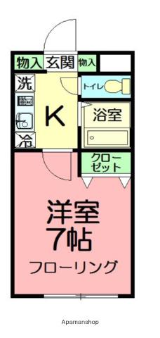 ファルコン湘南(1K/1階)の間取り写真