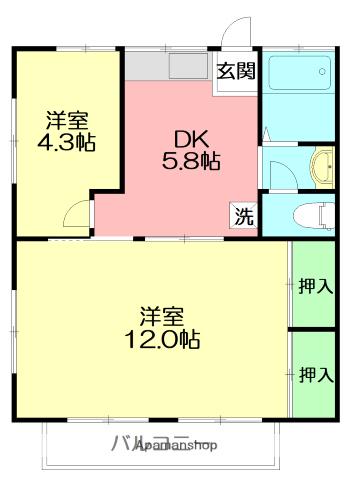ブルーハイツ(3DK/1階)の間取り写真