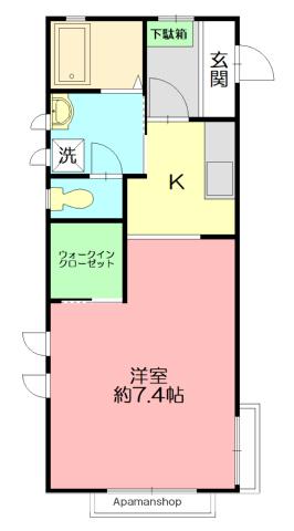 シャーメゾン酒匂(ワンルーム/1階)の間取り写真