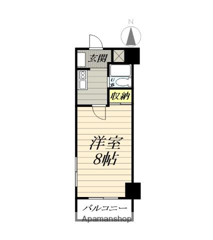 ロイヤルマンション国府津(ワンルーム/2階)の間取り写真