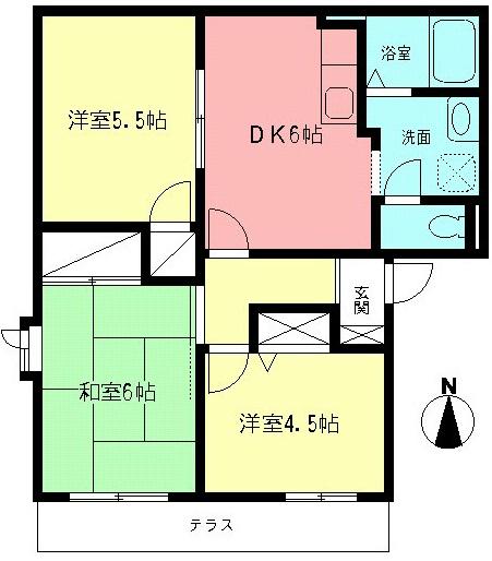 シティーハイム・ロイヤル(3DK/2階)の間取り写真
