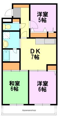 安藤ビル(3DK/2階)の間取り写真