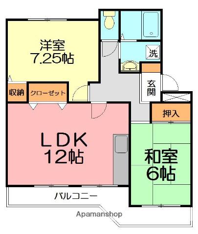 ヴィラ水澤(2LDK/1階)の間取り写真