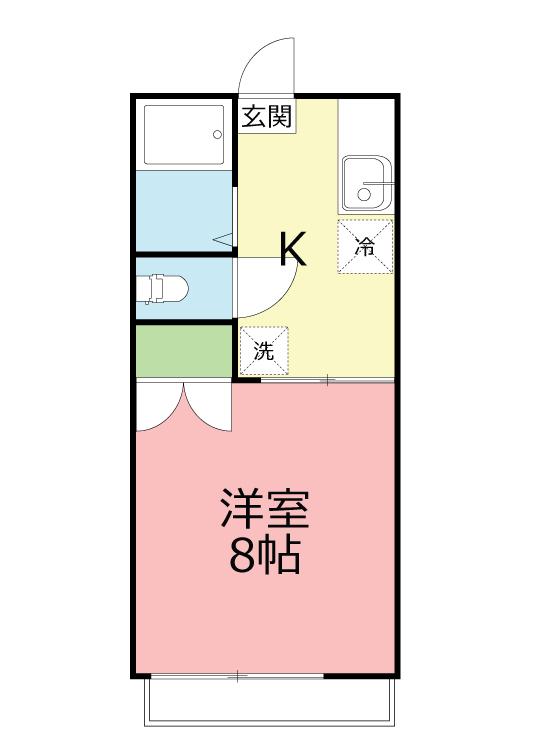クレスト東海(1K/1階)の間取り写真