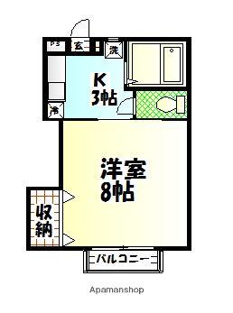 楓ハイム(1K/1階)の間取り写真