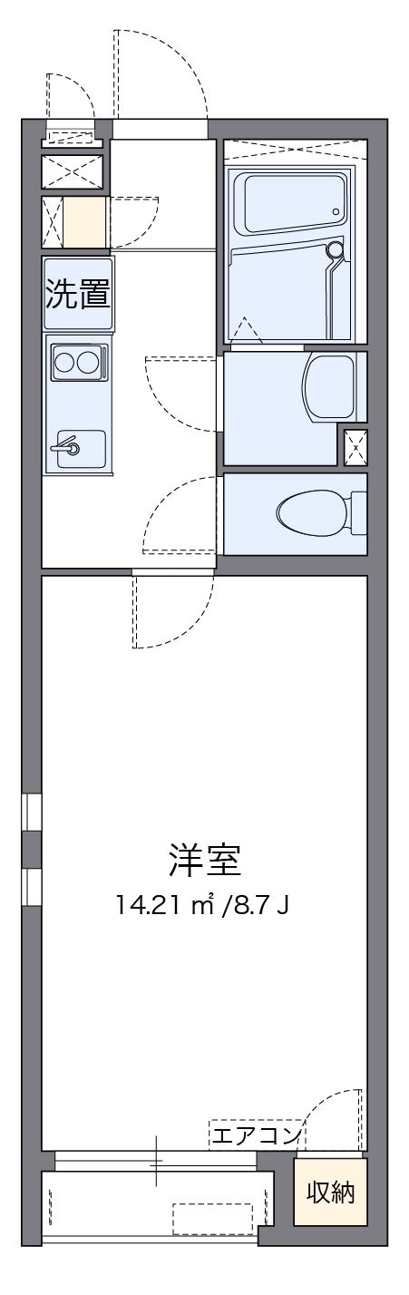 クレイノジュネス南栗原(1K/2階)の間取り写真