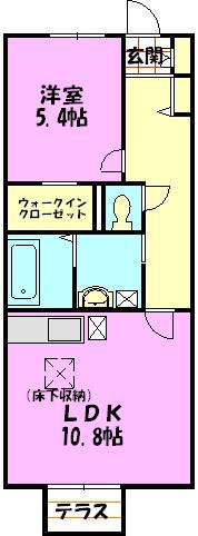 クレール山下(1LDK/3階)の間取り写真