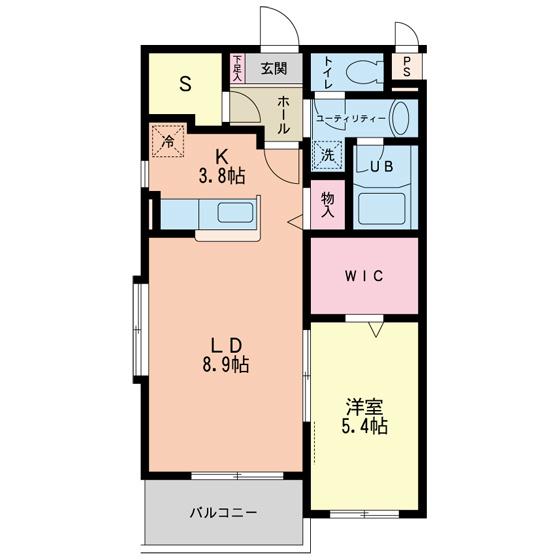 ボヌールK(1SLDK/1階)の間取り写真